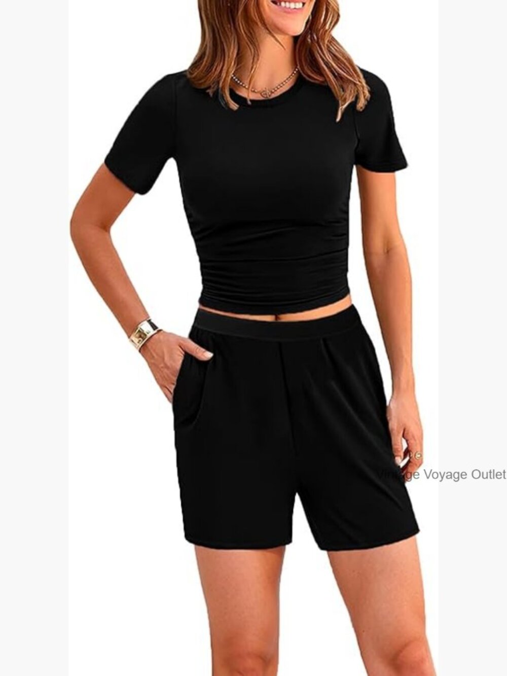 Women's Lounge Short Set, 2 Piece Summer Vacation Outfit